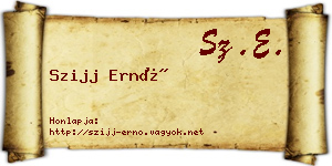 Szijj Ernő névjegykártya